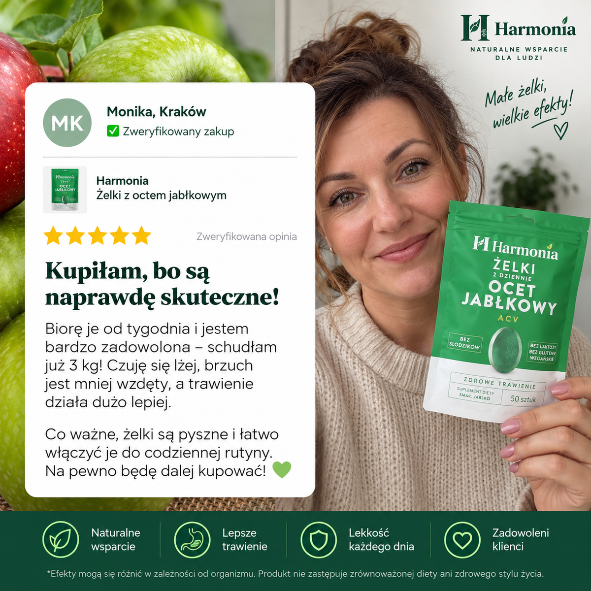 Harmonia Żelki z octem jabłkowym, witaminą C i pektyną