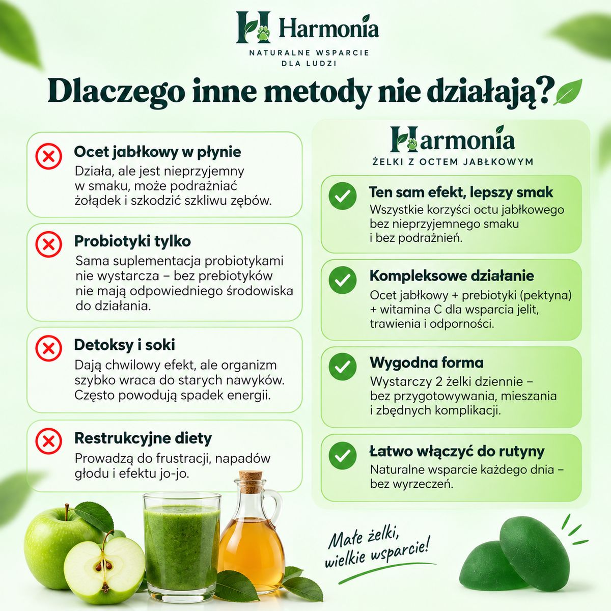 Harmonia Żelki z octem jabłkowym, witaminą C i pektyną