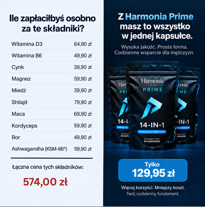 Harmonia Prime - męski suplement diety premium 14-w-1